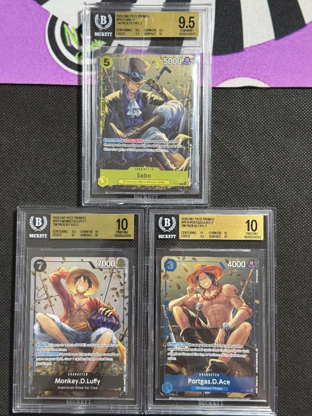 BGS 10 & 9.5 SEQUENTIAL SET 2026 ONE PIECE TIN PACK VOL.2  SABO, ACE, LUFFY